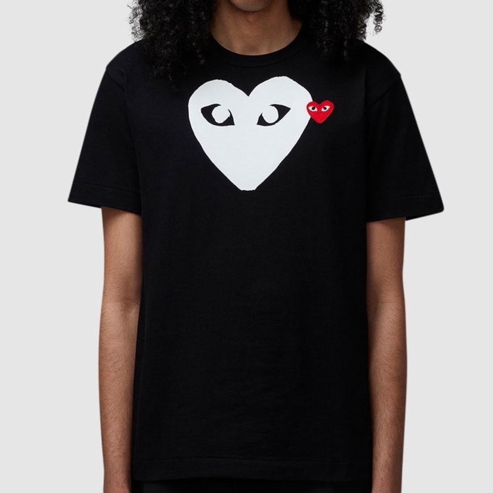 COMME DES GARÇONS PLAY DOUBLE - HEART T-SHIRT - Picture 1 of 9